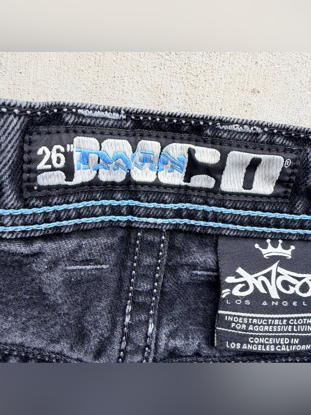 Vintage JNCO Twin Cannons Jeans 30x32 90s Baggy Wide Leg Skater Black - Picture 4 of 7